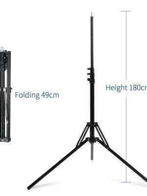 Godox 180cm Reverse Fold 4 Section Light Stand for Studio Flash, Portable Softbox, Flash Holder and Bracket