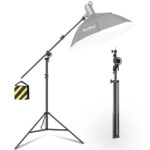 Ambitful 126" 320cm Two Way Rotatable Aluminum Adjustable Tripod Boom Light Stand with Sandbag for Studio Photography Video